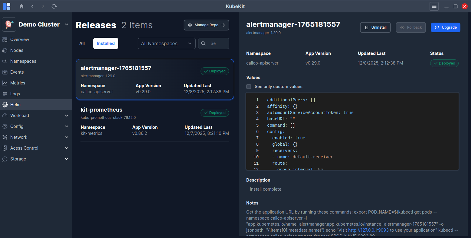 Helm Chart Installed