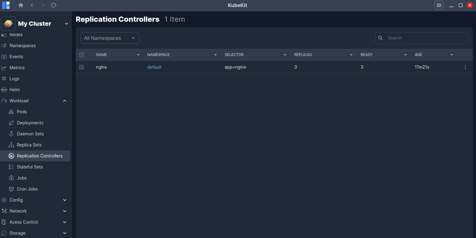 Replication Controller List